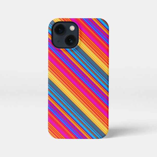 Funda Para iPhone Patrón de rayas multicolor (Reverso )