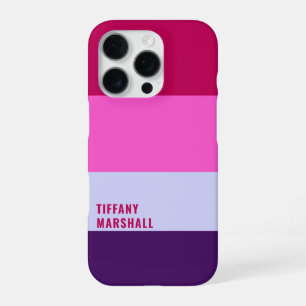 Funda Para iPhone 16 Pro Patrón de rayas rosadas y púrpuras en bolsa