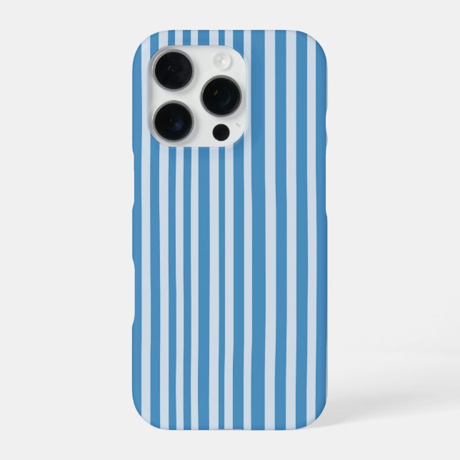 Funda Para iPhone Patrón de rayas vintage azul (Reverso)