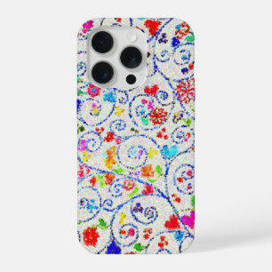 Patrón de remolino floral colorido dibujado a mano