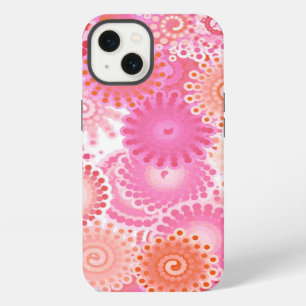 Patrón de remolino fractal, tonos de rosa y coral
