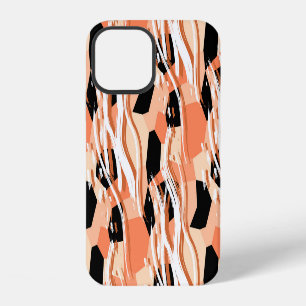 Funda Para iPhone 12 Patrón de resumen de color blanco negro.