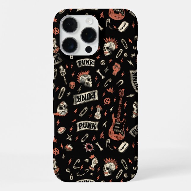 Funda Para iPhone Patrón de rock de punk - Negrita y rebelde (Reverso )
