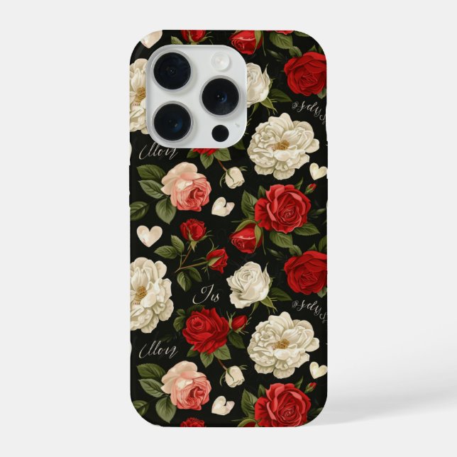 Funda Para iPhone Patrón de Rosa Vintage (Reverso )