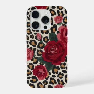 Patrón de Rosas Rojas Leopardo