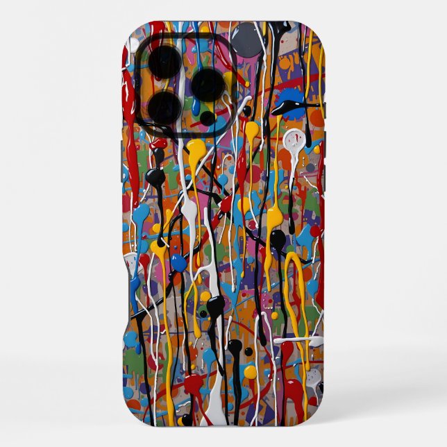 Funda Para iPhone Patrón de salpicaduras coloridas (Reverso )