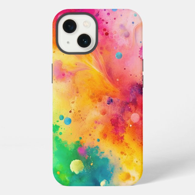 Funda Para iPhone Patrón de salpicaduras de acuarela abstracta vibra (Reverso )
