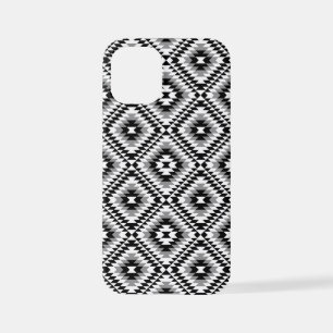 Funda Para iPhone 12 Mini Patrón de símbolo azteca estilo BW+Gray