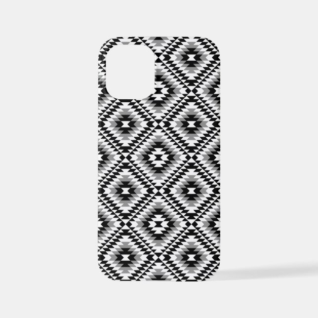 Funda Para iPhone Patrón de símbolo azteca estilo BW+Gray (Reverso )