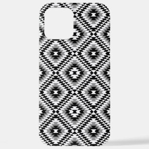 Funda Para iPhone 12 Pro Max Patrón de símbolo azteca estilo BW+Gray