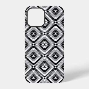 Funda Para iPhone 12 Pro Patrón de símbolo azteca estilo BW+Gray