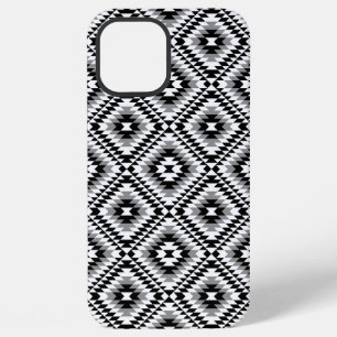 Funda Para iPhone 12 Pro Max Patrón de símbolo azteca estilo BW+Gray