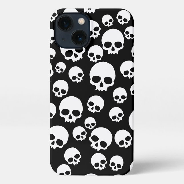 Funda Para iPhone Patrón de Skulls aleatorios (Reverso )