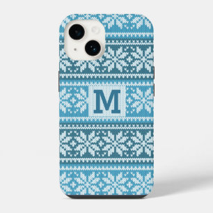 Funda Para iPhone 14 Patrón de suéter de punto falso de copo de nieve a