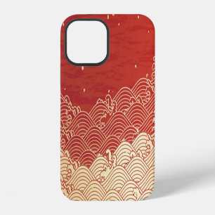 Funda Para iPhone 12 Patrón de textura de papel de onda dorada