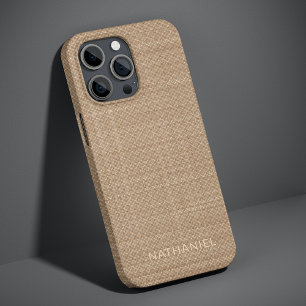 Funda Para iPhone 16 Pro Max Patrón de textura personalizado beige claro marrón