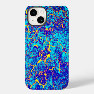 Funda Para iPhone 14 Patrón de textura único azul y amarillo