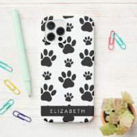 Patrón de traza, garras de perro, negro y blanco, 