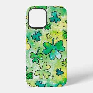 Funda Para iPhone 12 Patrón de trébol pintado a mano con aquarela