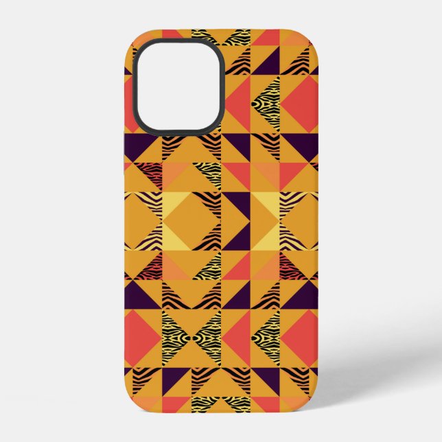 Funda Para iPhone Patrón de triángulo sin costuras fondo abstracto c (Reverso )