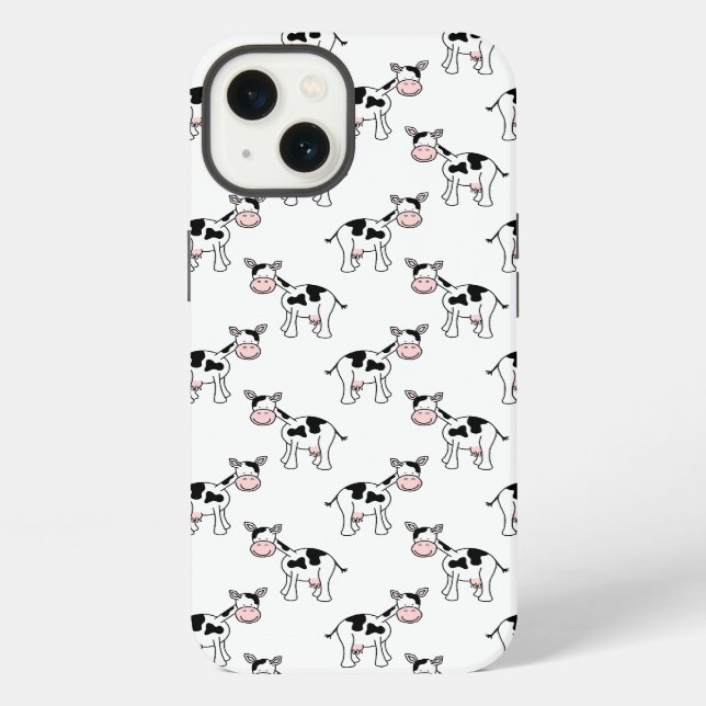 Funda Para iPhone Patrón de vaca en blanco y negro. (Reverso )