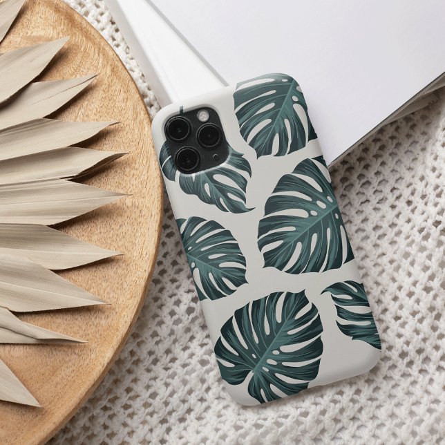 Funda Para iPhone Patrón de verano de las hojas tropicales botánicas (Subido por el creador)
