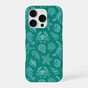 Funda Para iPhone 16 Pro Patrón de vida oceánica - Estética marina