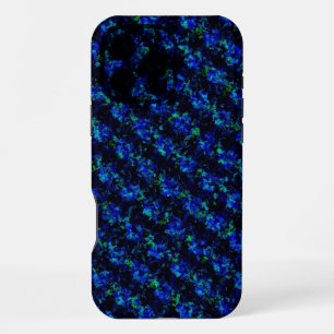 Funda Para iPhone 16 Pro Max Patrón de vidrio roto azul verde