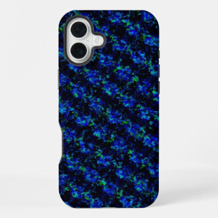 Funda Para iPhone 16 Plus Patrón de vidrio roto azul verde