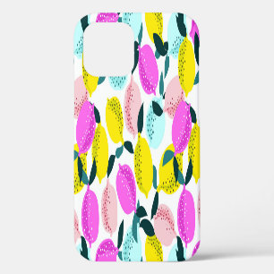 Funda Para iPhone 12 Patrón de vintage de lémones dibujados a mano