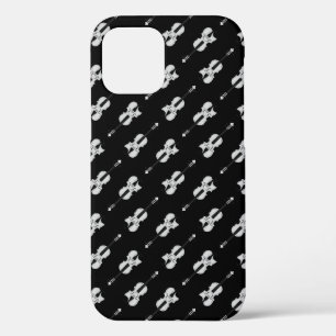 Funda Para iPhone 12 Patrón de violín - Blanco y negro