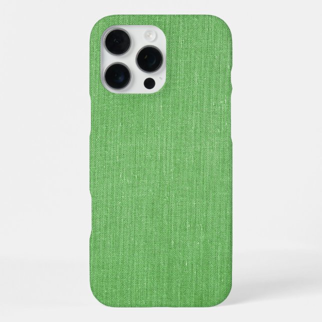 Funda Para iPhone Patrón de yute verde moderno (Reverso )