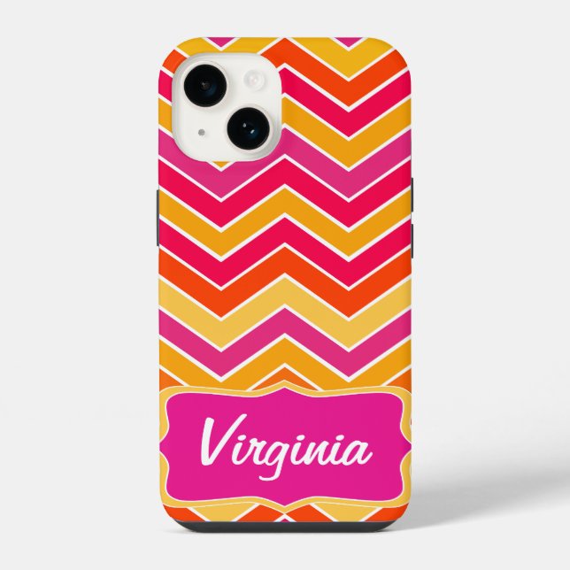 Funda Para iPhone Patrón de zigzag Chevron multicolor  (Reverso )