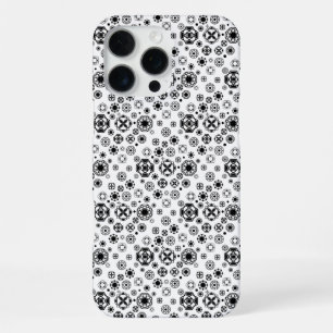 Funda Para iPhone 16 Pro Max Patrón decorativo arabesco blanco negro lindo