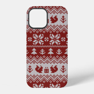 Funda Para iPhone 12 Patrón decorativo navideño vintage tejido sin cost