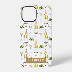 Funda Para iPhone 12 Patrón Divertido de Vino Blanco