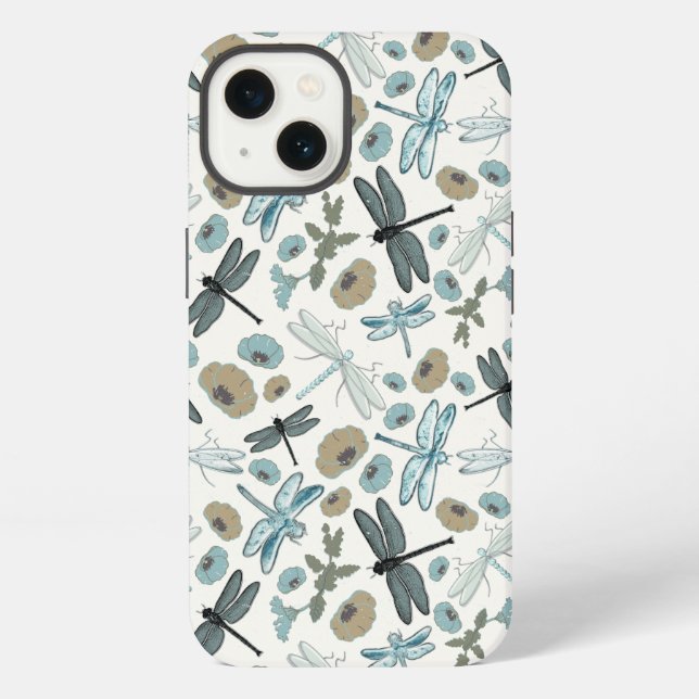 Funda Para iPhone Patrón elegante de la libélula (Reverso )