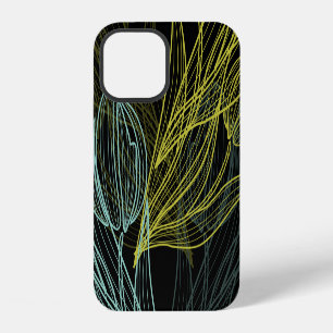 Funda Para iPhone 12 Patrón elegante de tulipanes verdes y azules
