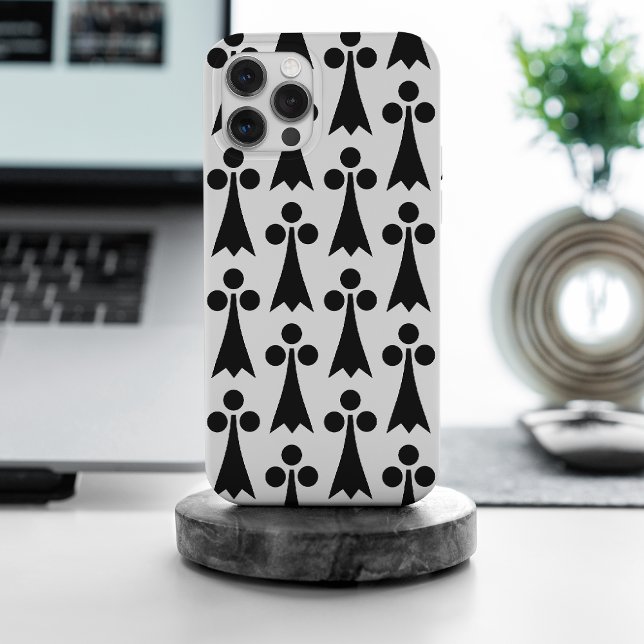Funda Para iPhone Patrón Ermine, patrón medieval, negro sobre blanco (Subido por el creador)