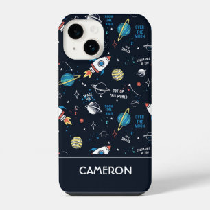 Funda Para iPhone 14 Patrón Espacial Fuera de Este Mundo
