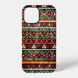 Funda Para iPhone 12 Patrón étnico folk tribal grunge en estilo retro