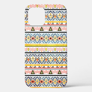 Funda Para iPhone 12 Patrón étnico folk tribal grunge en estilo retro