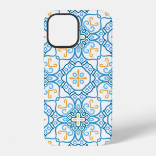 Funda Para iPhone 12 Patrón étnico tribal azul sin costuras