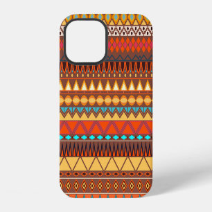 Funda Para iPhone 12 Patrón étnico tribal continuo y colorido.