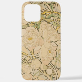 Funda Para iPhone 14 Pro Patrón floral Alphonse Mucha Art Nouveau