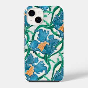 Funda Para iPhone 14 Patrón floral Art Nouveau Majolica