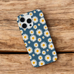 Funda Para iPhone 16 Pro Max Patrón floral azul de la Moda retro