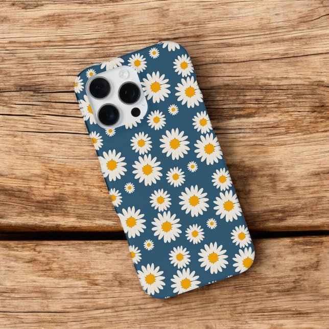 Funda Para iPhone Patrón floral azul de la Moda retro (Subido por el creador)