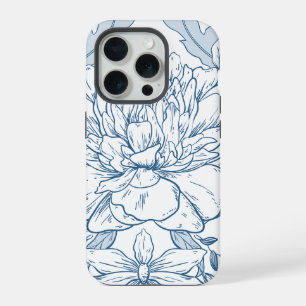 Patrón floral azul oscuro