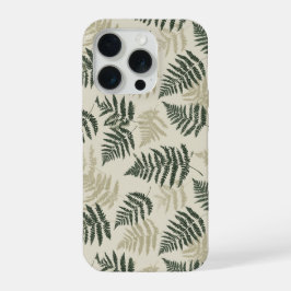 Patrón floral beige verde botánico helecho